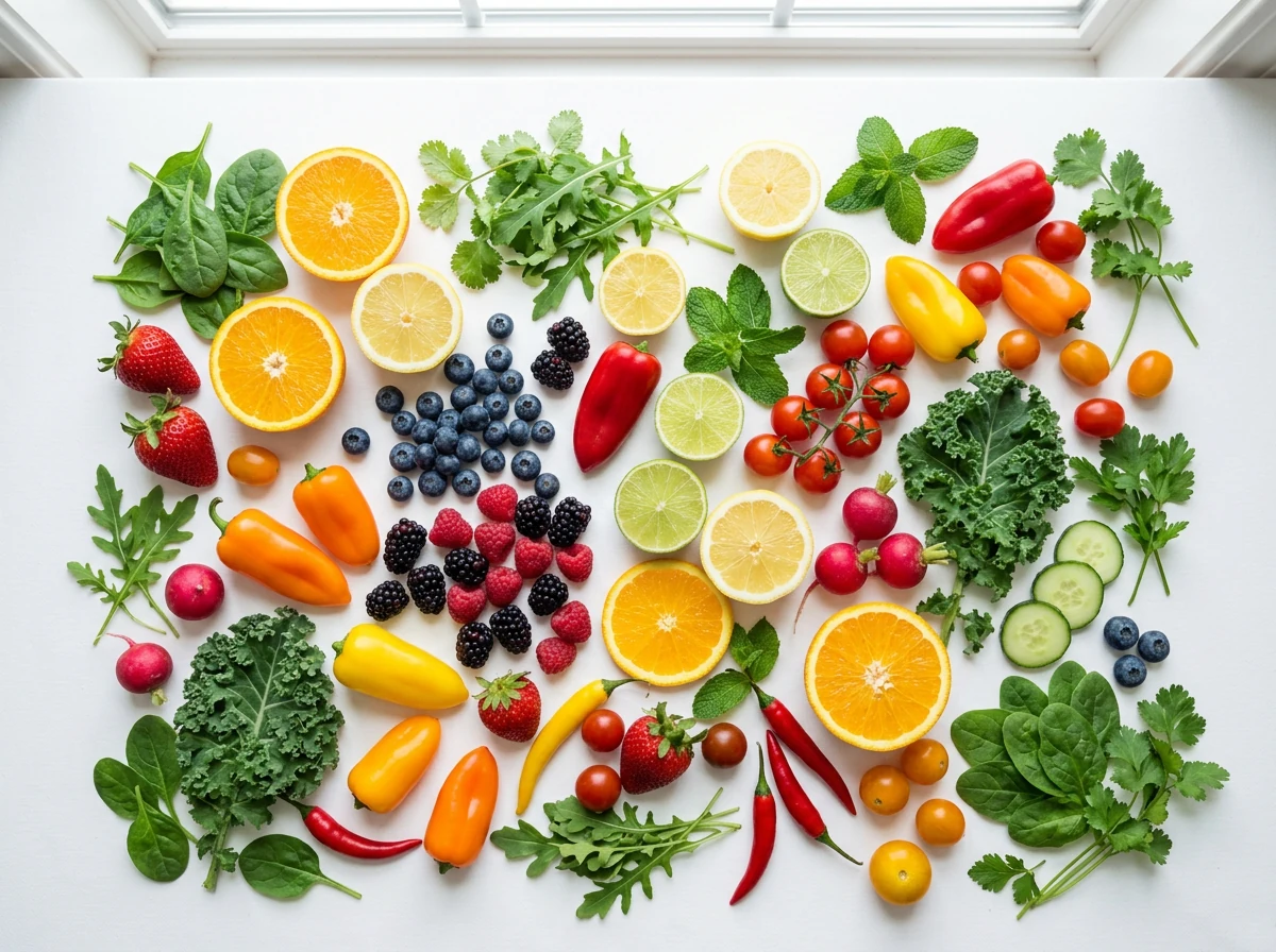 Kleurrijke groenten en fruit als basis voor een gezond gewicht ondersteunen met voeding en supplementen